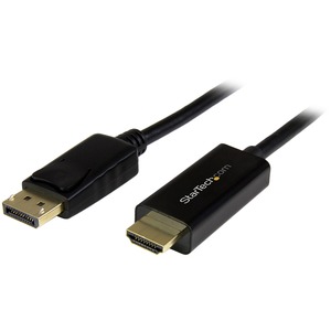 StarTech.com 3ft (1m) DisplayPort to HDMI Cable, 4K 30Hz Video, DP 1.2 to HDMI Adapter Cable Converter for HDMI Monitor/Display, Passive