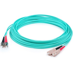 AddOn 7m SC (Male) to ST (Male) Aqua OM3 Duplex Fiber OFNR (Riser-Rated) Patch Cable