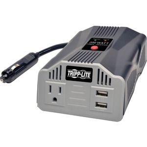 Tripp Lite by Eaton 200W PowerVerter Ultra-Compact Car Inverter with Outlet and 2 USB Charging Ports