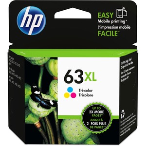 HP 63XL Tri-color High-yield Ink | Works with HP DeskJet 1112, 2130, 3630 Series; HP ENVY 4510, 4520 Series; HP OfficeJet 3830, 4650, 5200 Series | Eligible for Instant Ink | F6U63AN