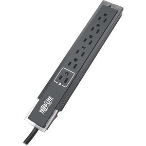 Tripp Lite by Eaton Protect It! 6-Outlet Surge Protector, 6 ft. (1.83 m) Cord, Right-Angle Plug, Side-Mount Switch, 1440 Joules, Tel/Modem Protection, Black Housing