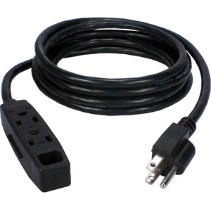 QVS 3-Pack 3-Outlet 3-Prong 15ft Power Extension Cord
