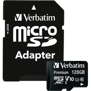 Verbatim 128GB Premium microSDXC Memory Card with Adapter, UHS-I Class 10