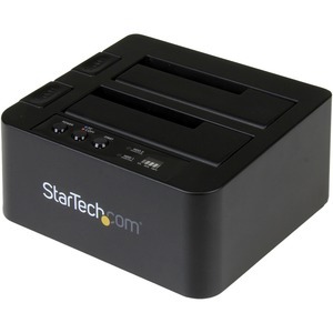 StarTech.com Standalone Hard Drive Duplicator, Dual Bay HDD/SSD Cloner/Copier, USB 3.1 to SATA III HDD/SSD Docking Station, Disk Cloner