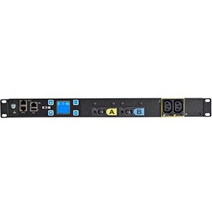Eaton Metered Input rack PDU, 1U, L6-30P input, 5.76 kW max, 200-240V, 24A, 10 ft cord, Single-phase, Outlets: (8) C13 Outlet grip, (4) C19 Outlet grip