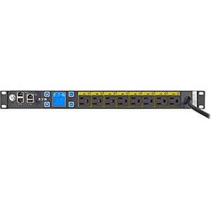 Eaton Managed rack PDU, 1U, 5-15P input, 1.44 kW max, 120V, 12A, 10 ft cord, Single-phase, Outlets: (8) 5-15R