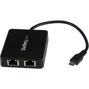 StarTech.com USB C to Dual Gigabit Ethernet Adapter with USB 3.0 (Type-A) Port