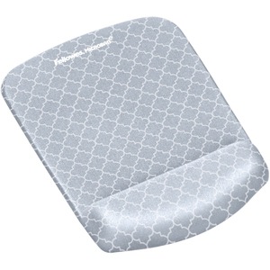 Fellowes PlushTouch Mouse Pad/Wrist Rest with FoamFusion Technology, Gray Lattice (9549701)