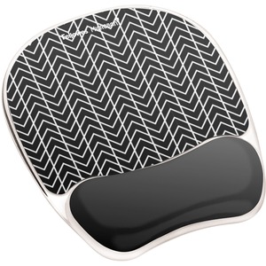 Fellowes Photo Gel Mouse Pad and Wrist Rest with Microban Protection, Black Chevron (9549901)