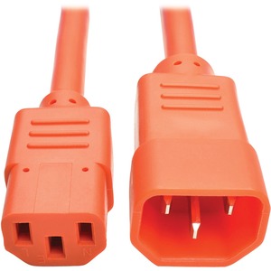 Tripp Lite Computer Power Extension Cord 10A 18 AWG C14 to C13 Orange 6'