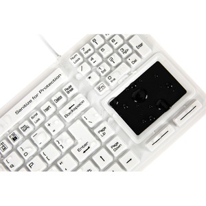 Wetkeys SaniType Washable "Touchpad Plus" Hygienic Keyboard w/ Touchpad (USB) (White)