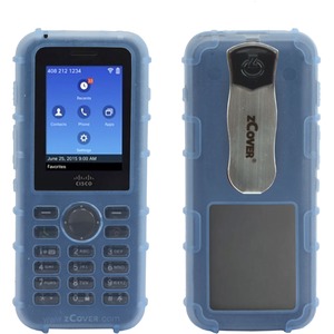 zCover CI821HJL Dock-in-Case Ruggedized Silicone Case with Universal Metal Belt Clip for Cisco 8821 Wireless IP Phone Blue