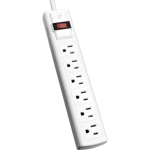 V7 6-Outlet Surge Protector, 8 ft cord, 900 Joules