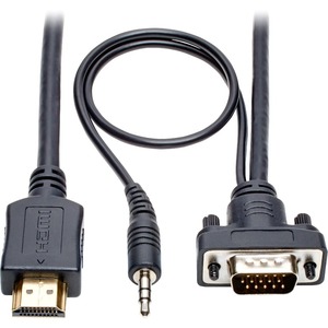 Tripp Lite HDMI to VGA Adapter Converter Cable Active +3.5mm M/M 1080p 15ft 15'