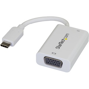 StarTech.com USB C to VGA Adapter with 60W Power Delivery Pass-Through