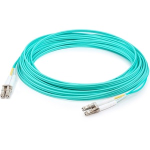 AddOn 15m LC (Male) to LC (Male) Aqua OM4 Duplex Fiber TAA Compliant OFNR (Riser-Rated) Patch Cable