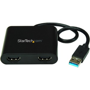 StarTech.com USB 3.0 to Dual HDMI Adapter, 1x 4K & 1x 1080p, External Graphics Card, USB Type-A Dual Monitor Display Adapter, Windows Only