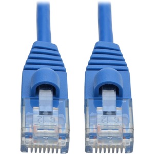 Tripp Lite Cat6a Gigabit Snagless Molded Slim UTP Patch Cable M/M Blue 1ft