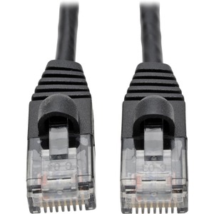 Tripp Lite Cat6a Gigabit Snagless Molded Slim UTP Patch Cable M/M Black 2ft