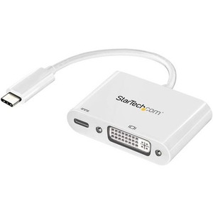 StarTech.com USB C to DVI Adapter with 60W Power Delivery Pass-Through