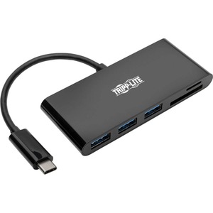 Eaton Tripp Lite Series 3-Port USB-C Hub with Card Reader, USB 3.x (5Gbps) Hub Ports and Card Reader Ports, Black