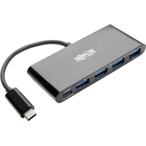 Eaton Tripp Lite Series 4-Port USB-C Hub, USB 3.x (5Gbps), 4x USB-A Ports, 60W PD Charging, Black