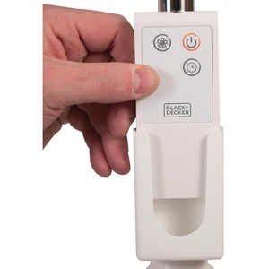 Black & Decker 16 In. Stand Fan with Remote, White