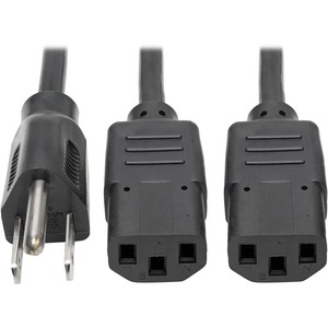 Eaton Tripp Lite Series Y Splitter Power Cable, NEMA 5-15P to 2x C13