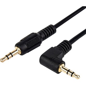 Rocstor Premium Slim 3.5mm to Right Angle Stereo Audio Cable 1 ft