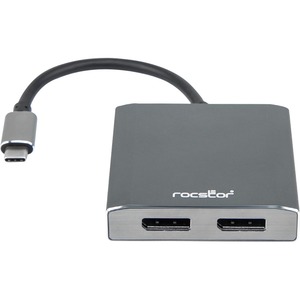 Rocstor Y10A201-A1 Premium USB-C to Dual DisplayPort Multi Monitor Adapter