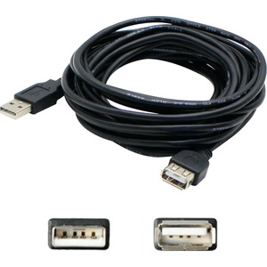AddOn 2m USB 2.0 (A) Male to Male Black Cable