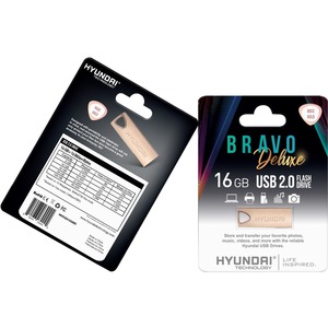 Hyundai Bravo Deluxe 16GB High Speed Fast USB 2.0 Flash Memory Drive Thumb Drive Metal, Rose Gold