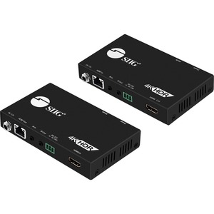 SIIG 4K HDR HDMI 2.0 HDBaseT Extender Over Single Cat5e/6 with RS-232 & IR