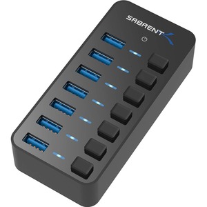 Sabrent 36W 7-Port USB 3.0 Hub with Individual Power Switches and LEDs (HB-BUP7)