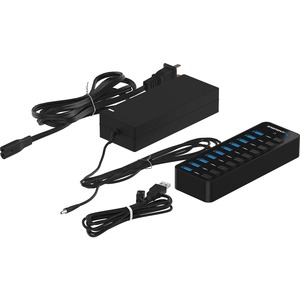 Sabrent 10-Port 60W USB 3.0 Hub with Individual Power Switches and LEDs (HB-BU10)