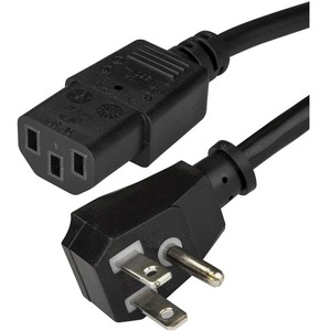 StarTech.com 10ft (3m) Computer Power Cord, Flat 5-15P to C13, 10A 125V, 18AWG, Black Replacement AC PC Power Cord, TV/Monitor Power Cable