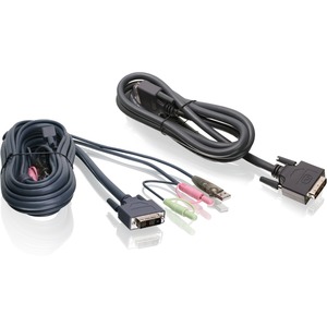IOGEAR 6ft Dual View Dual-Link DVI, USB KVM Cable Kit with Audio (TAA Compliant)