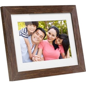 Aluratek 8 inch Distressed Wood Digital Photo Frame with Auto Slideshow Feature