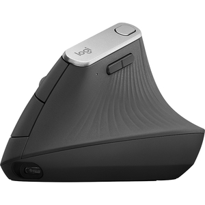 Logitech MX Vertical Wireless Mouse ? Advanced Ergonomic Design Reduces Muscle Strain, Control and Move Content Between 3 Windows and Apple Computers (Bluetooth or USB), Rechargeable, Graphite