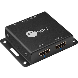 SIIG 2-Port HDMI 2.0 HDR Mini Splitter Amplifier with EDID Management