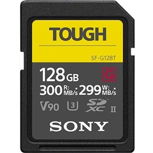 Sony TOUGH-G series SDXC UHS-II Card 128GB, V90, CL10, U3, Max R300MB/S, W299MB/S (SF-G128T/T1)