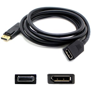 6ft DisplayPort 1.2 Male to DisplayPort 1.2 Female Black Cable For Resolution Up to 3840x2160 (4K UHD)