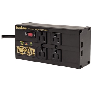 Tripp Lite by Eaton Isobar 4-Outlet Surge Protector, 8 ft. (2.43 m) Cord, Right-Angle Plug, 3330 Joules, 2 USB Ports, Metal Housing