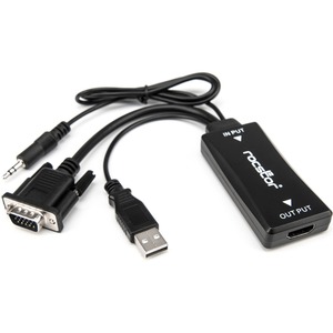 Rocstor VGA to HDMI M/F ADAP W/USB Audio & PWR