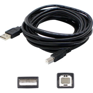 AddOn 12ft USB 2.0 (A) Male to USB 2.0 (B) Male Black Cable