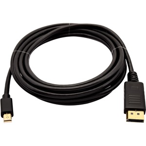 V7 Black Video Cable Mini DisplayPort Male to DisplayPort Male 3m 10ft