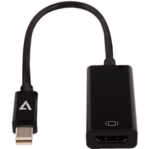 V7 Black Video Adapter Mini DisplayPort Male to HDMI Female Slim