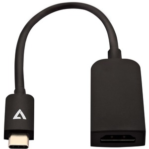 V7 Black USB Video Adapter USB-C Male to HDMI Female Slim