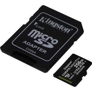 Kingston 256GB microSDXC Canvas Select Plus 100MB/s Read A1 Class 10 UHS-I Memory Card + Adapter (SDCS2/256GB)