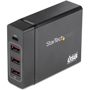 StarTech.com USB C Laptop Charger, 60W PD 3.0, 3x USB-A, Universal Compact USB Type-C Desktop Charger/Power Adapter, USB IF/ETL Certified